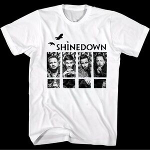 Shine Down Cotton White Graphic T-Shirt